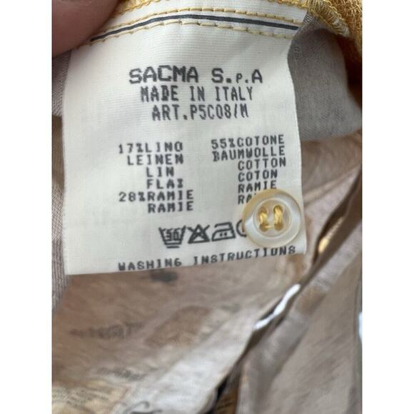 Ultra Rare AB 1953 Umberto Bilancioni Cotton Linen Button Down Size 52 - Picture 3 of 10